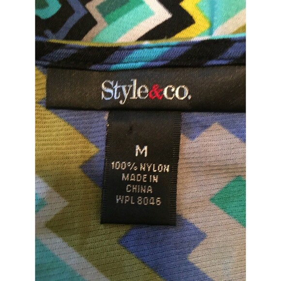 STYLE & CO. Multicolored Knit Top Dolman Slit Sleeves Size M - Picture 6 of 6